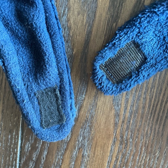 Navy Blue KOMBI Infant Fleece Velcro Winter Hat With Ears - Picture 3 of 6